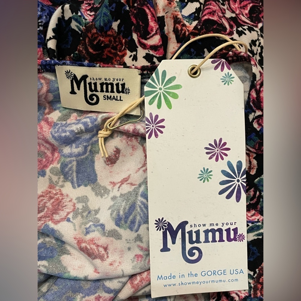 Show Me Your MuMu Stevie Babydoll Dress Long Sleeve Floral Size Small NWT - Picture 9 of 10